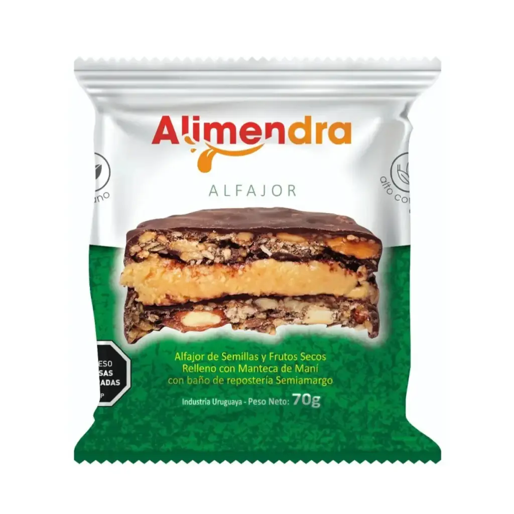 Alfajor de semillas y frutos secos vegano - Alimendra